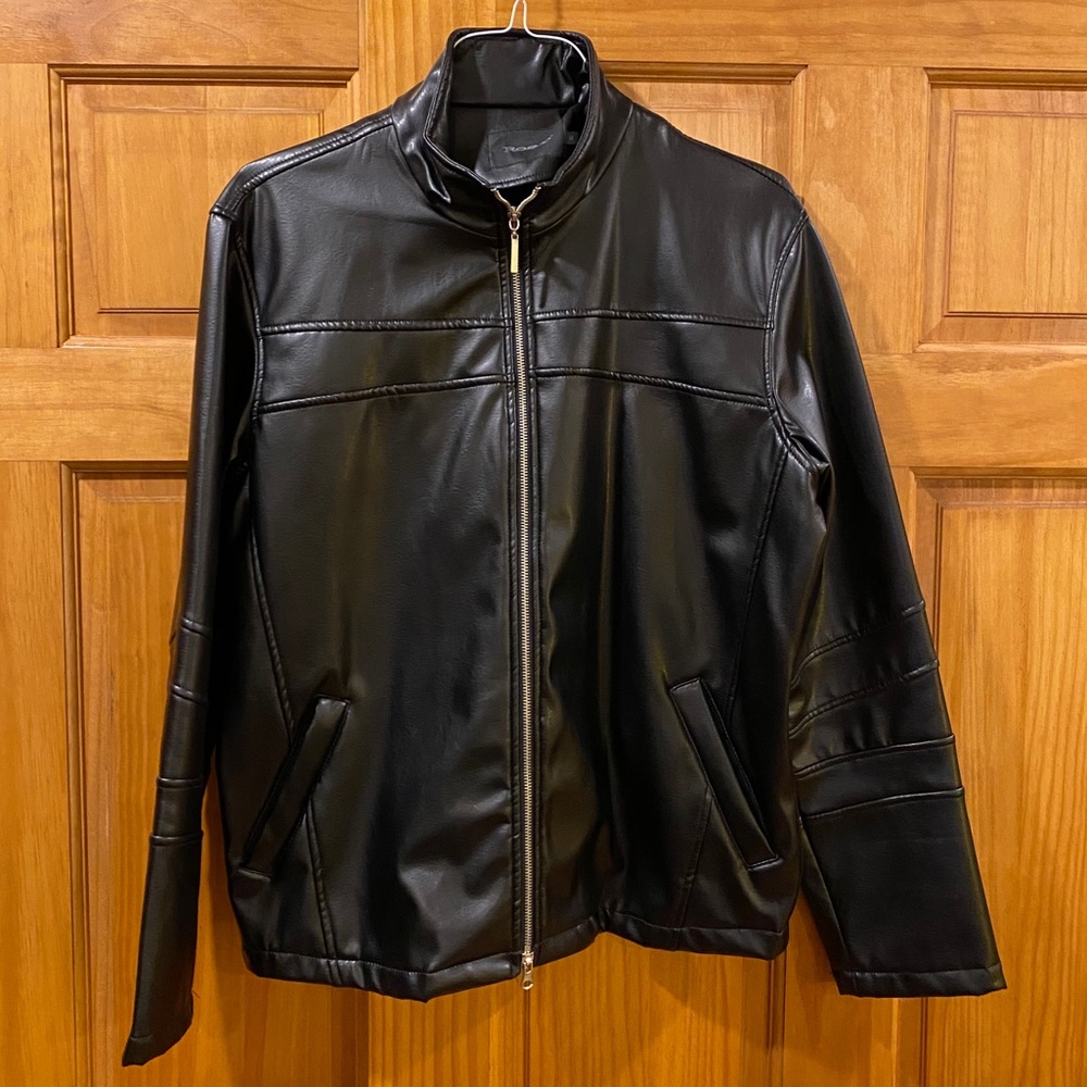 Men’s Black Vinyl Motorcycle Jacket